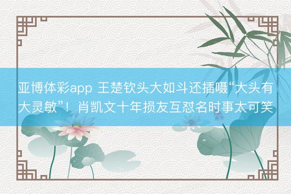 亚博体彩app 王楚钦头大如斗还插嗫“大头有大灵敏”！肖凯文十年损友互怼名时事太可笑