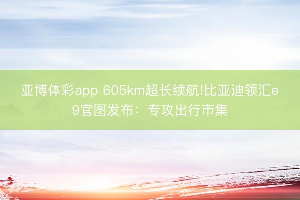 亚博体彩app 605km超长续航!比亚迪领汇e9官图发布：专攻出行市集