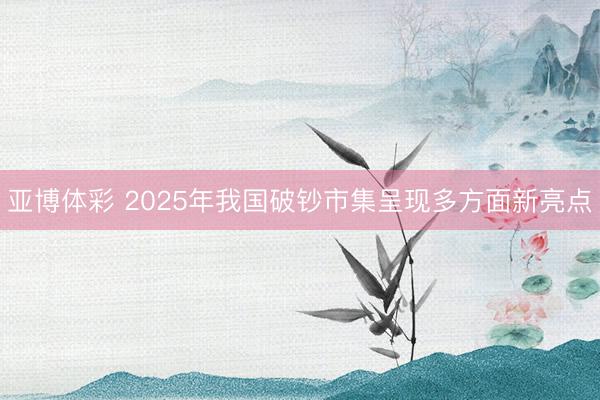 亚博体彩 2025年我国破钞市集呈现多方面新亮点