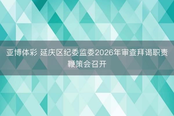 亚博体彩 延庆区纪委监委2026年审查拜谒职责鞭策会召开