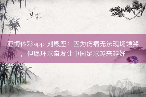 亚博体彩app 刘殿座：因为伤病无法现场领奖，但愿环球奋发让中国足球越来越好