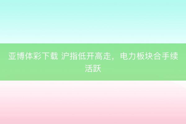 亚博体彩下载 沪指低开高走，电力板块合手续活跃