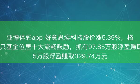 亚博体彩app 好意思埃科技股价涨5.39%,格林基金旗下1只基金位居十大流畅鼓励,抓有97.85万股浮盈赚取329.74万元