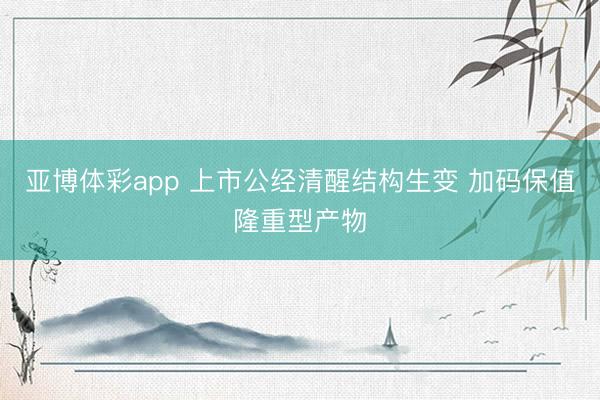 亚博体彩app 上市公经清醒结构生变 加码保值隆重型产物
