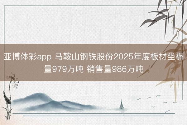 亚博体彩app 马鞍山钢铁股份2025年度板材坐褥量979万吨 销售量986万吨