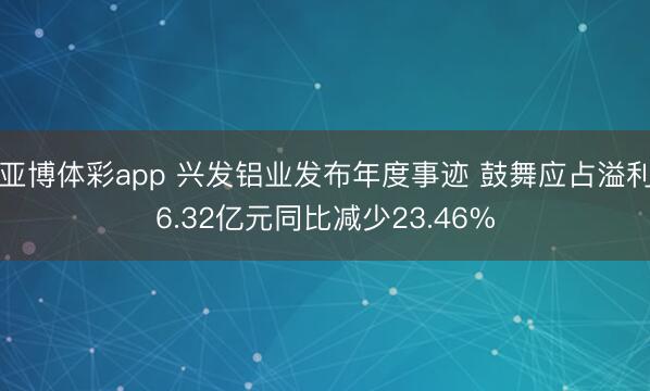 亚博体彩app 兴发铝业发布年度事迹 鼓舞应占溢利6.32亿元同比减少23.46%
