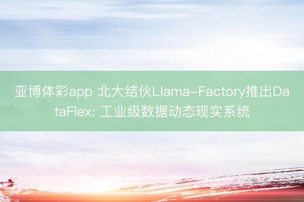 亚博体彩app 北大结伙Llama-Factory推出DataFlex: 工业级数据动态现实系统