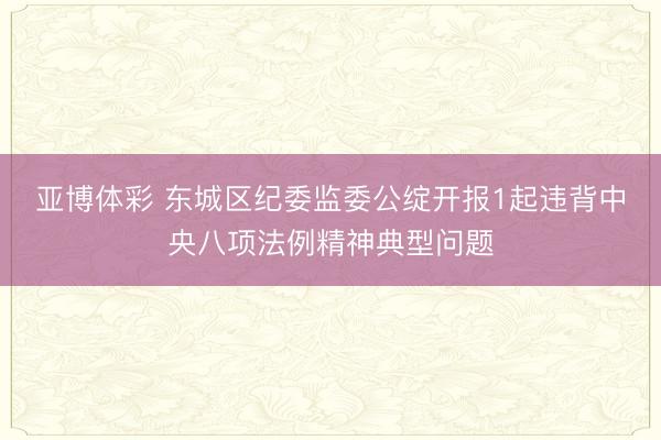 亚博体彩 东城区纪委监委公绽开报1起违背中央八项法例精神典型问题