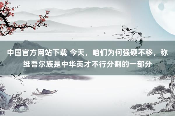 中国官方网站下载 今天,咱们为何强硬不移,称维吾尔族是中华英才不行分割的一部分