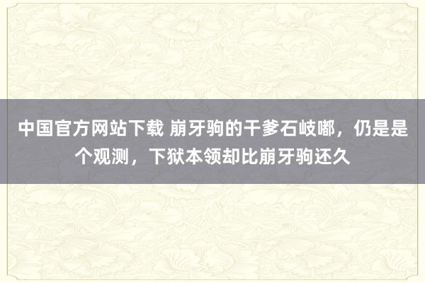 中国官方网站下载 崩牙驹的干爹石岐嘟,仍是是个观测,下狱本领却比崩牙驹还久