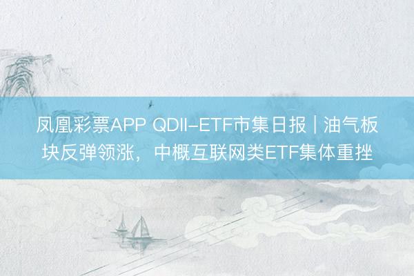 凤凰彩票APP QDII-ETF市集日报 | 油气板块反弹领涨,中概互联网类ETF集体重挫