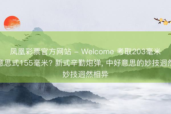 凤凰彩票官方网站 - Welcome 考取203毫米vs好意思式155毫米? 新式辛勤炮弹， 中好意思的妙技迥然相异